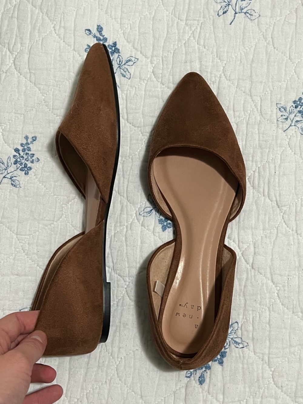 a new day Brown Pointed D'Orsay Flats